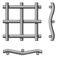 Сетки с квадратными ячейками из стальной проволоки частично-рифленые